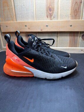 Nike Big Kids 6Y Air Max 270 Black Bright Crimson Orange Sneakers 943345-037